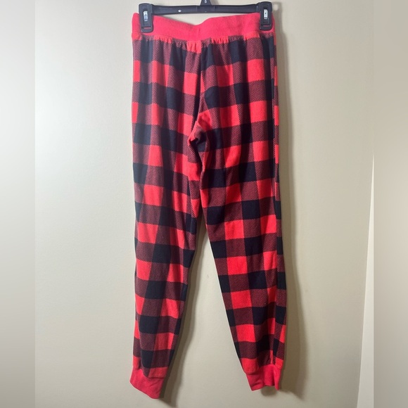 Aeropostale Red Black Buffalo Plaid Cozy Festive Sleep Joggers Size Small Lounge - Picture 9 of 9